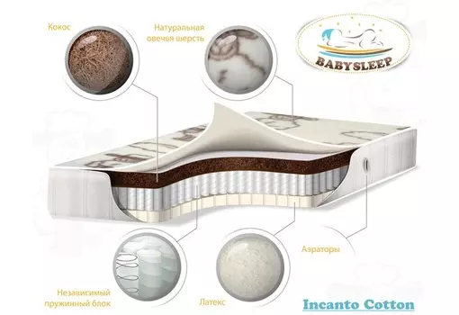 Матрас Babysleep премиум класса Incanto Cotton 140х70