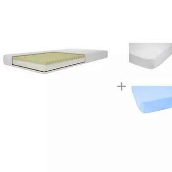 Матрас Forest kids Джуниор Комфорт 160х70х12 с непромокаемым натяжным наматрасником Caress (махра) и простынью на резинке Soft