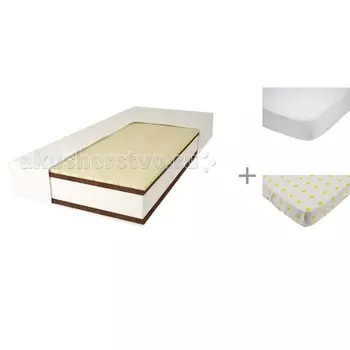 Матрас Forest kids Засыпайка с непромокаемым натяжным наматрасником Caress и простынью на резинке Little Stars