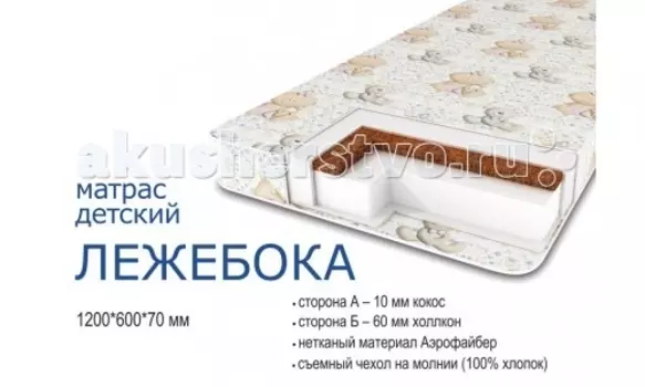 Матрас Сонная сказка Лежебока Стандарт 119х59х7