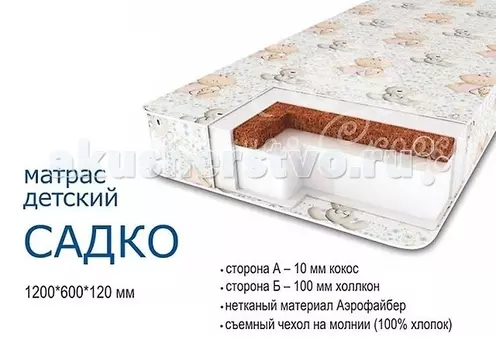 Матрас Сонная сказка Садко Стандарт 119х59х12