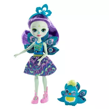 Mattel Кукла Enchantimals Пэттер Павлина с питомцем Флэп