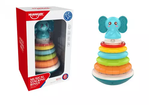 Maya Toys Игрушка музыкальная Пирамидка-неваляшка Слоненок