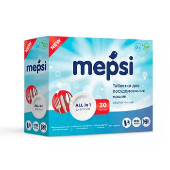 Mepsi Таблетки для посудомоечных машин экологичные 30 шт.