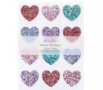 MeriMeri Наклейки Радужные сердца с блестками