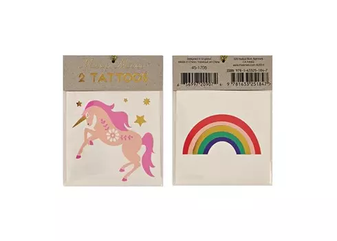 MeriMeri Переводные татуировки Единорог и радуга