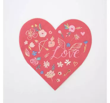 MeriMeri Салфетки Цветочное сердце 16 шт.