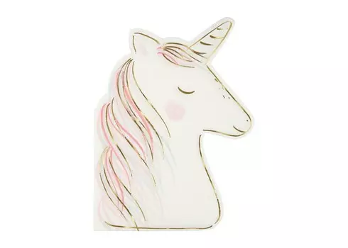 MeriMeri Салфетки Единороги большие 12.5х18 см