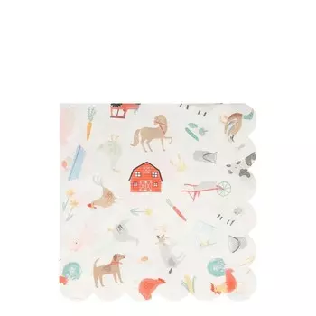 MeriMeri Салфетки Ферма большие 20 шт.