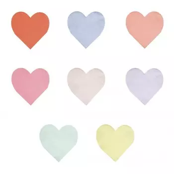 MeriMeri Салфетки пастельные Сердца малые