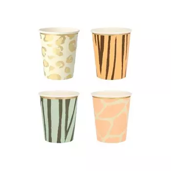 MeriMeri Стаканы с принтом Сафари 8 шт.