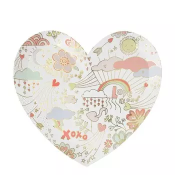 MeriMeri Тарелки День Святого Валентина большие 8 шт.