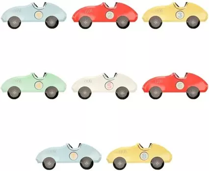 MeriMeri Тарелки Гоночная машинка 8 шт.