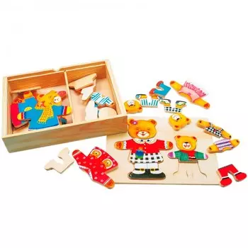 Mertens Пазл-вкладыш Гардероб медведицы и медвежонка