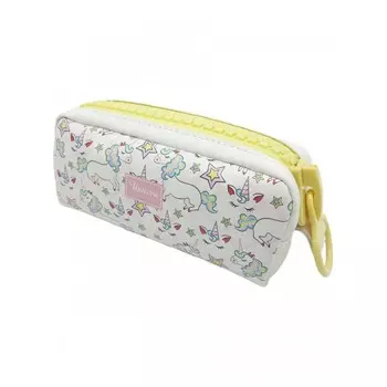 Mihi Mihi Пенал с большой молнией Unicorn Единорожка со звездами