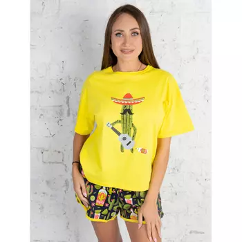 Miko Yumi Пижама женская оверсайз (футболка и короткие шорты) SP-1795