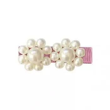Milledeux Заколка-зажим Pearl Flower двойная Pearl Grasgrain