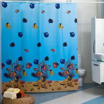 Miranda Шторы для ванн полиэстер Red sea 200х180