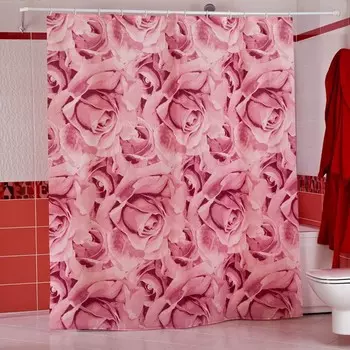 Miranda Шторы для ванн полиэстер Roses 180х200 см