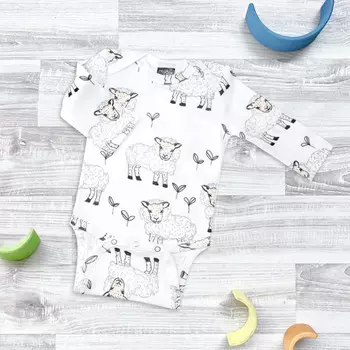 Mjolk Боди Basic Овечки с длинным рукавом