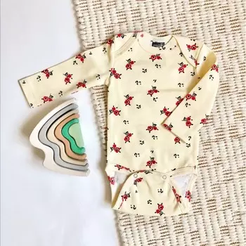 Mjolk Боди с длинным рукавом Цветочки