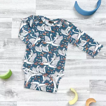 Mjolk Боди с длинным рукавом Лебеди