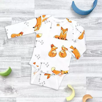 Mjolk Боди с длинным рукавом Лисички