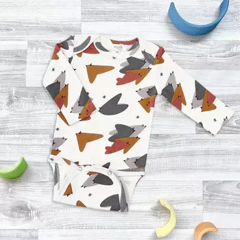 Mjolk Боди с длинным рукавом Птицы