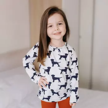 Mjolk Футболка с длинным рукавом оверсайз Собачки