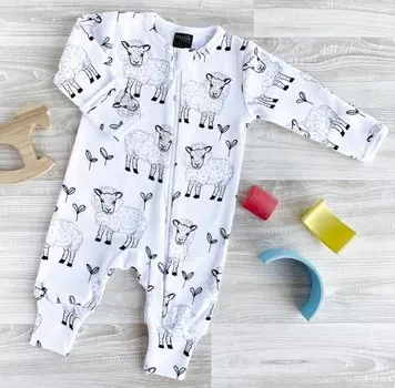 Mjolk Комбинезон на манжетах Sleep and Play Овечки