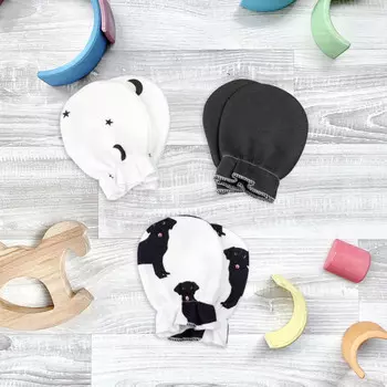 Mjolk Рукавички антицарапки Собачки/Ночное небо/Steel Grey (3 пары)