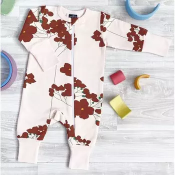 Mjolk Утеплённый комбинезон с открытой ножкой Sleep and Play Цветы