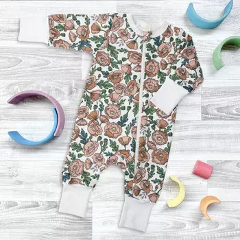 Mjolk Утеплённый комбинезон с открытой ножкой Sleep and Play Маки