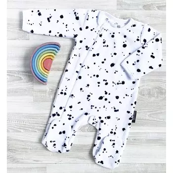 Mjolk Велюровый комбинезон с закрытой ножкой Sleep and Play Кляксы