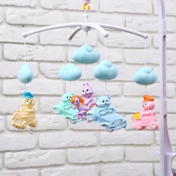 Мобиль Крошка Я музыкальный Облака Машинки