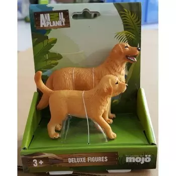 Mojo Набор фигурок Animal Planet Золотистый ретривер M и Золотистый ретривер щенок S