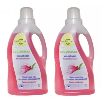 Molecola Экологичный гель для стирки шерсти и шелка Цветы горной сливы 1 л 2 шт.