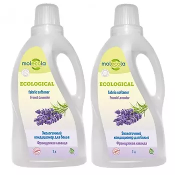 Molecola Экологичный концентрированный кондиционер-ополаскиватель для белья Французская лаванда 1 л 2 шт.