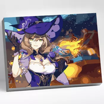 Molly Картина по номерам цветной холст Геншин Лиза 30х40 см KK0788