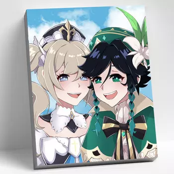 Molly Картина по номерам Геншин Аяка и Венти 30х40 см