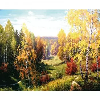 Molly Картина по номерам Прищепа. Бабье лето 40х50 см