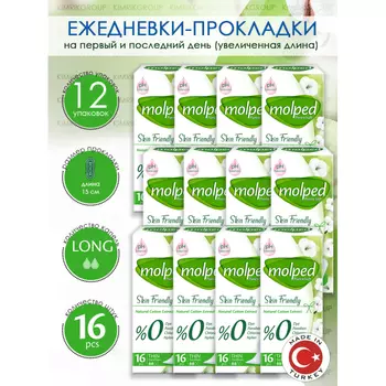 Molped Ежедневные прокладки Pure&Soft Skin Friendly 16 шт. 12 упаковок