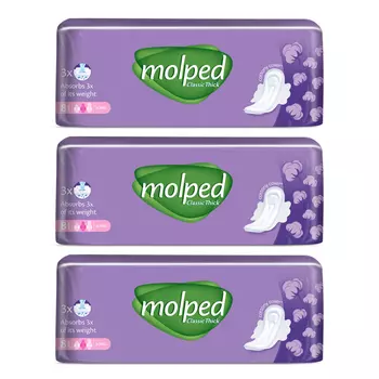 Molped Гигиенические прокладки Classic Thick Long 8 шт. 3 упаковки