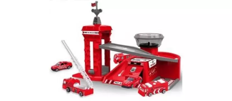 Motorro Парковка Пожарная служба с двумя металлическами машинками