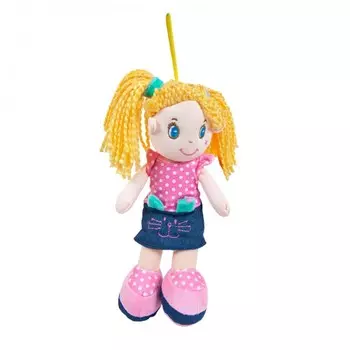Мягкая игрушка ABtoys Кукла блондинка в джинсовой юбочке 20 см
