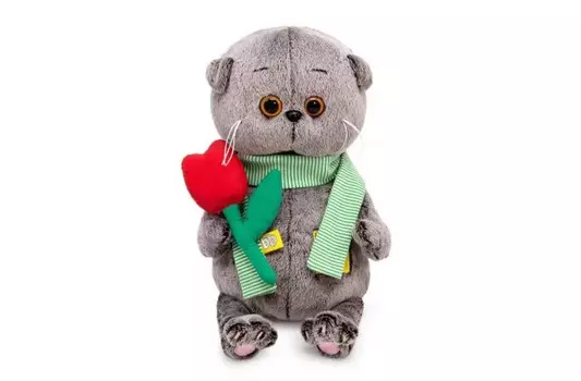 Мягкая игрушка Budi Basa Басик Baby с тюльпаном 20 см