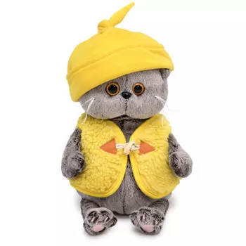 Мягкая игрушка Budi Basa Басик Baby в шапочке и меховом жилете 20 см