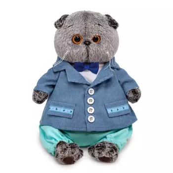 Мягкая игрушка Budi Basa Басик в голубом пиджаке 22 см