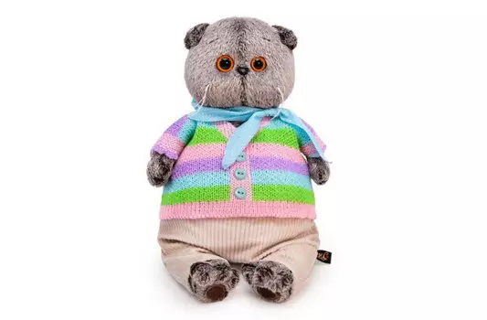 Мягкая игрушка Budi Basa Басик в полосатой кофте и штанах 22 см