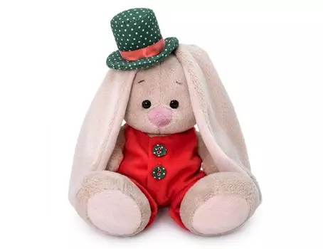 Мягкая игрушка Budi Basa Зайка Ми в красном меховом комбинезоне 15 см